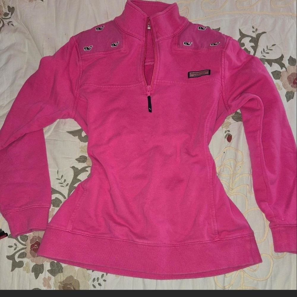 Vineyard Vines Bright Pink Whale Logo Sweatshirt